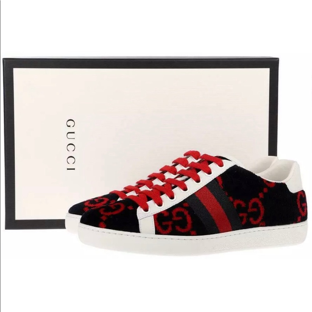 Gucci sneakers red blue size 9.5
